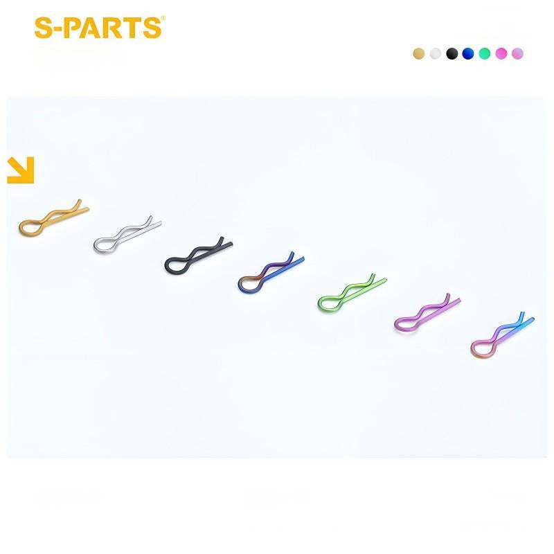 S-PARTS Titanium R Clip Pin 17.5mm Motorcycle Brake Caliper Fastener Retaining Pin Bolt Accessory