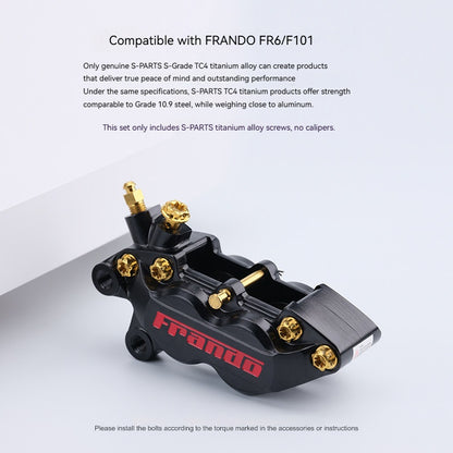 Frando FR6 / F101 Titanium Caliper Bolt Kit | SPARTS TC4 CNC Brake Upgrade Screws
