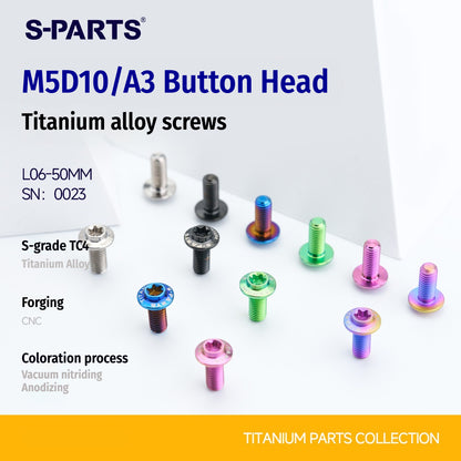 SPARTS A3 M5×L6-50 D10 Titanium Button Head Bolt for Motorcycle & Bicycle Lightweight Custom Fasteners