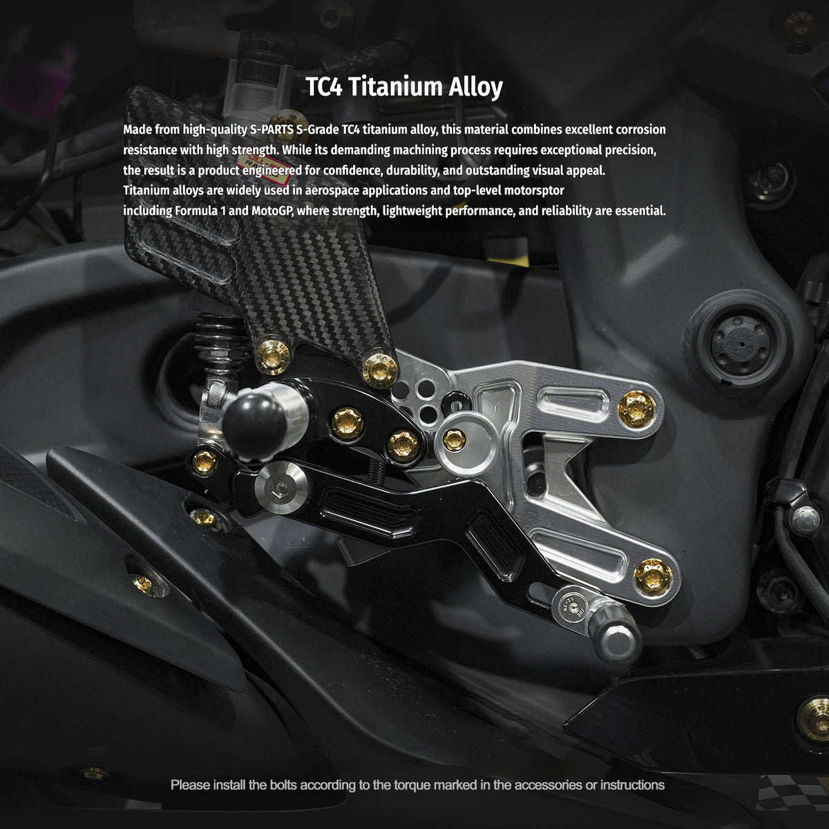 Yamaha YZF-R3 Titanium Rear Brake, Footpeg & Exhaust Bolts | SPARTS