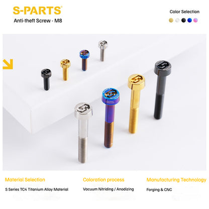SPARTS M8×L20-45 Titanium Anti-Theft Caliper Set Screws