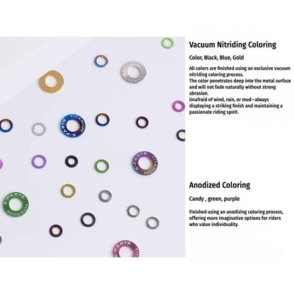 S-PARTS M3 / M4 / M5 / M6 / M8 / M10 / M12 TC4 Titanium Flat Washers forMotorcycles & Bicycles