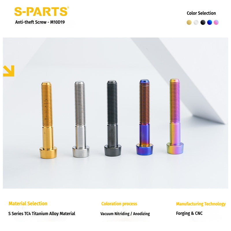 SPARTS Titanium Anti-Theft Fasteners M10 D19×L20-65 P1.5  – Brake Caliper Locking Screw for Motorcycle