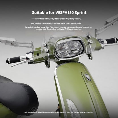 SPARTS Titanium Screw Set for Vespa Sprint/Primavera 150 – Custom Candy Color & CNC Titanium Upgrade Kit