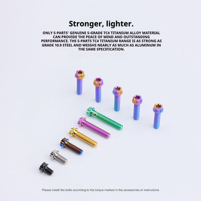 S-PARTS Titanium M8 Bolts A3 Series | Motorcycle Modification Screws for Caliper, Handlebar, Suspension | L10-120mm
