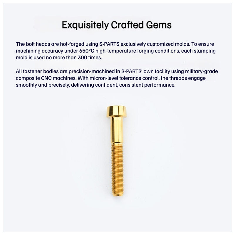 SPARTS Titanium Anti-Theft Fasteners M10×L20-80 D16 P1.5 – Brake Caliper Locking Screw for Motorcycle