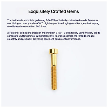 SPARTS Titanium Anti-Theft Fasteners M10×L20-80 D16 P1.5 – Brake Caliper Locking Screw for Motorcycle