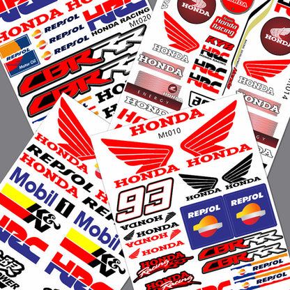 Honda HRC CBR SHOWA Motorcycle Decals Waterproof Body & Helmet Stickers