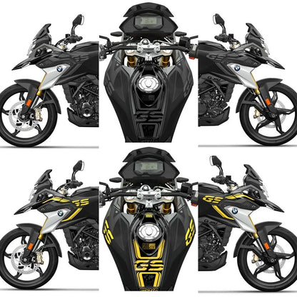 BMW G310GS (2018–2022) 40th Anniversary / Triple Black Full Body Color Change Sticker Kit Tank Fishbone Anti-Slip Graphics Set