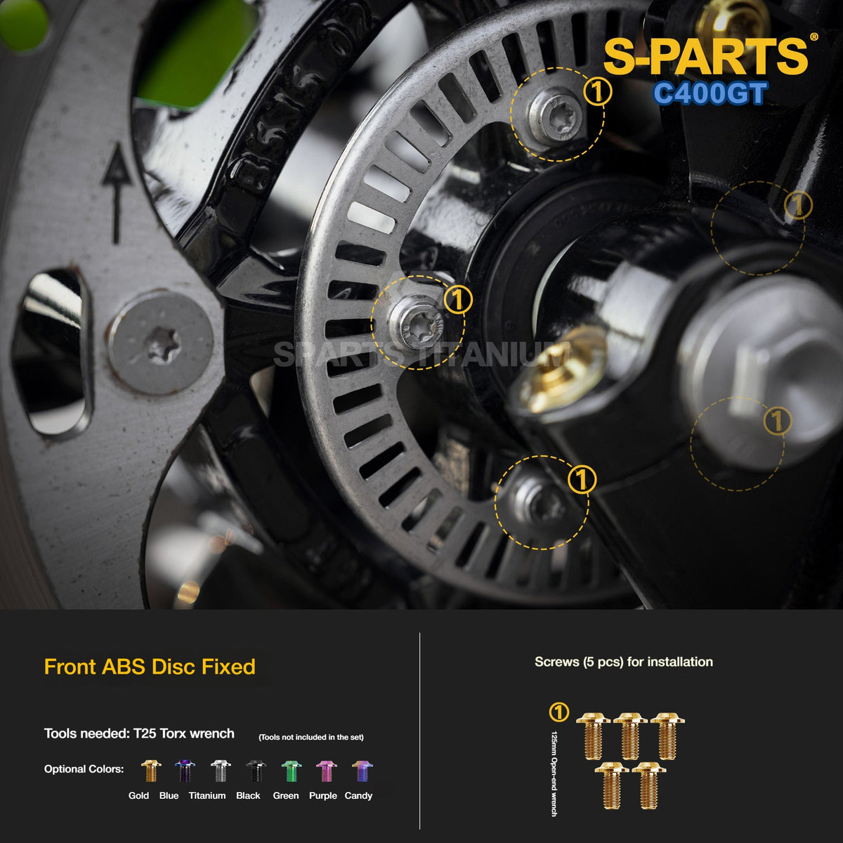 SPARTS Titanium Bolts Kit for BMW C400GT | Brake Calipers, Disc Rotors & Upgrade Accessories