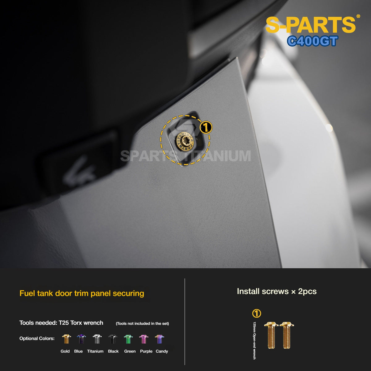 SPARTS Titanium Alloy Bodywork & Windshield Fasteners Bolts Kit for BMW C400GT