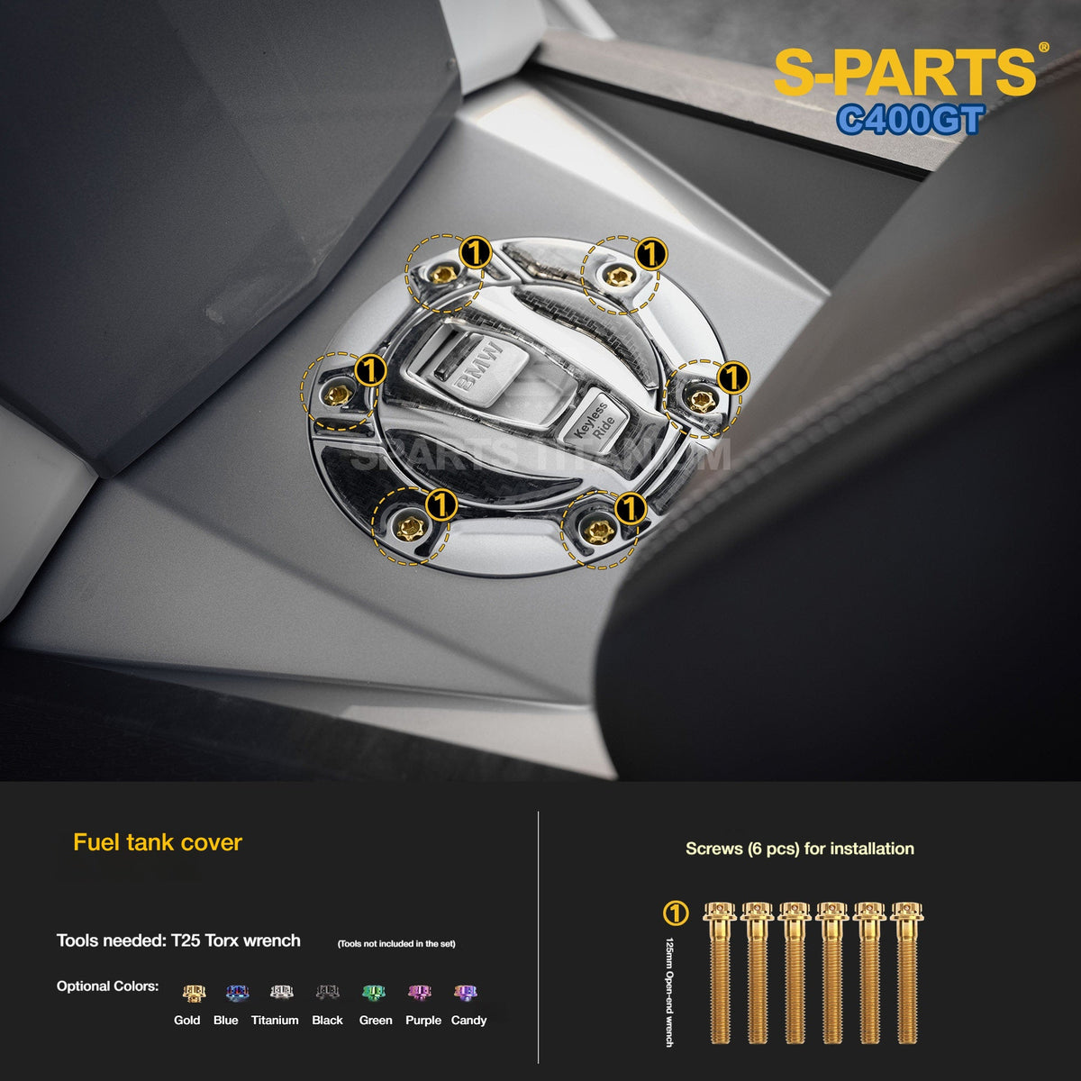 SPARTS Titanium Alloy Bodywork & Windshield Fasteners Bolts Kit for BMW C400GT