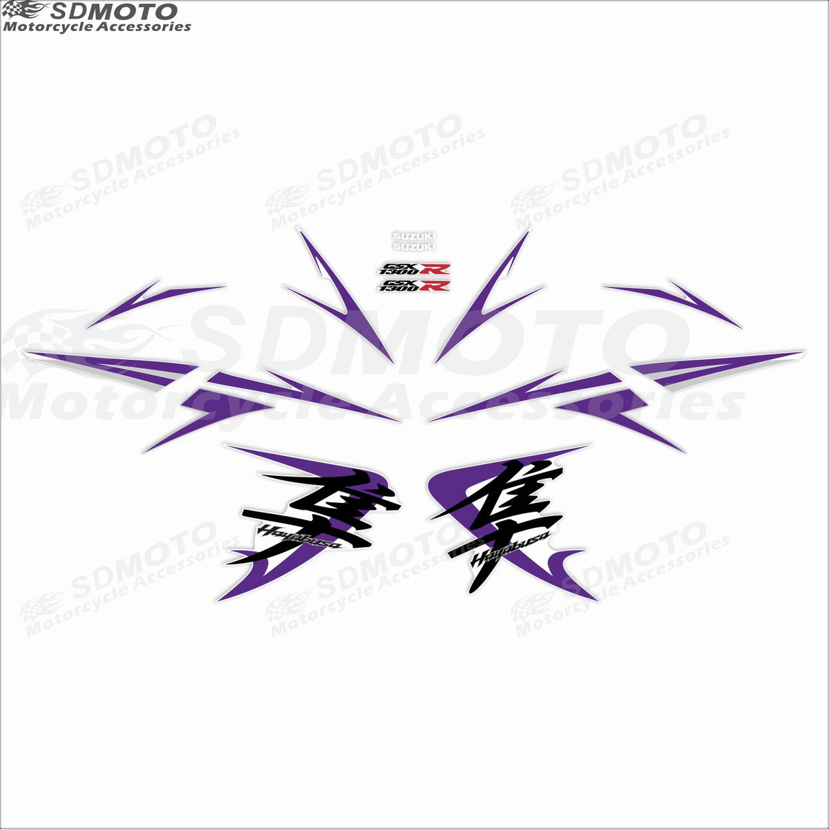 Suzuki Hayabusa GSX1300R Motorcycle Custom Decal Kit Waterproof Reflective Body Sticker Graphics