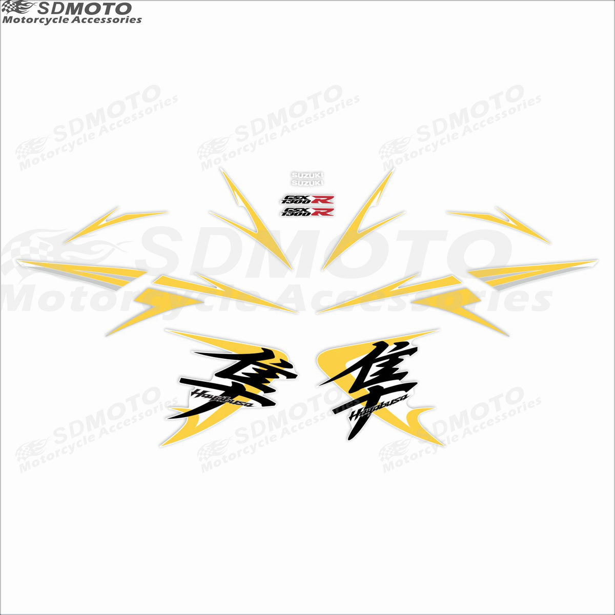 Suzuki Hayabusa GSX1300R Motorcycle Custom Decal Kit Waterproof Reflective Body Sticker Graphics