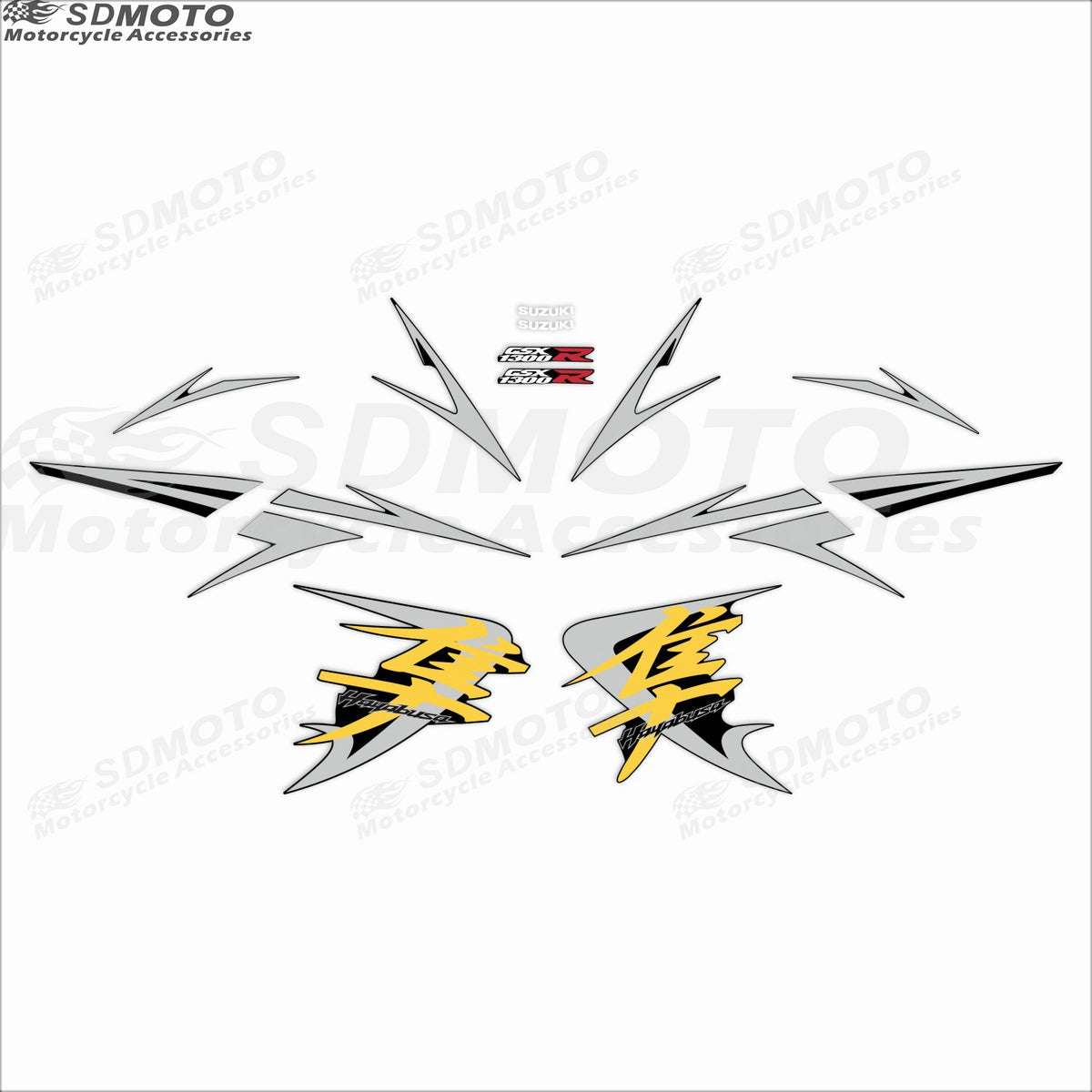 Suzuki Hayabusa GSX1300R Motorcycle Custom Decal Kit Waterproof Reflective Body Sticker Graphics