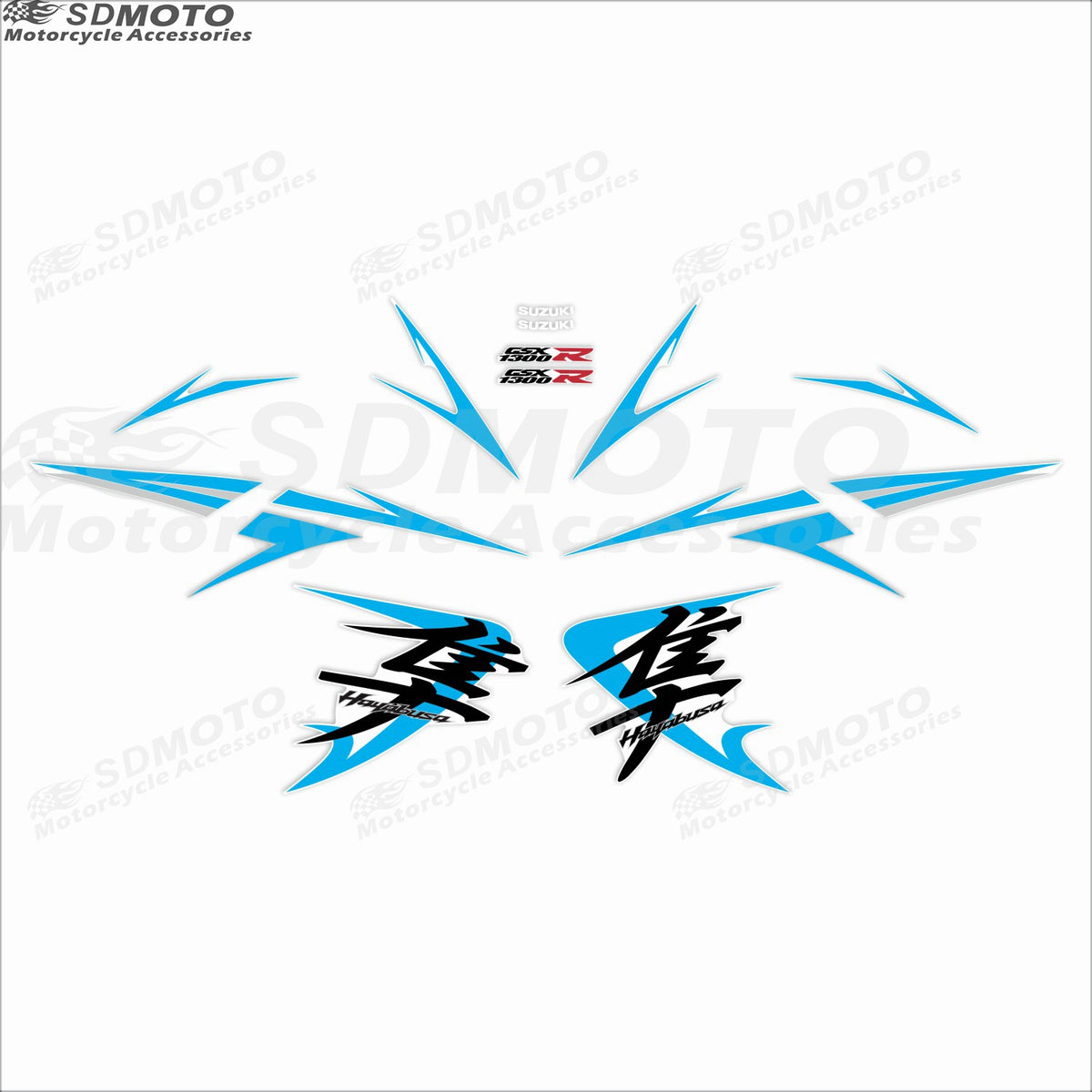 Suzuki Hayabusa GSX1300R Motorcycle Custom Decal Kit Waterproof Reflective Body Sticker Graphics