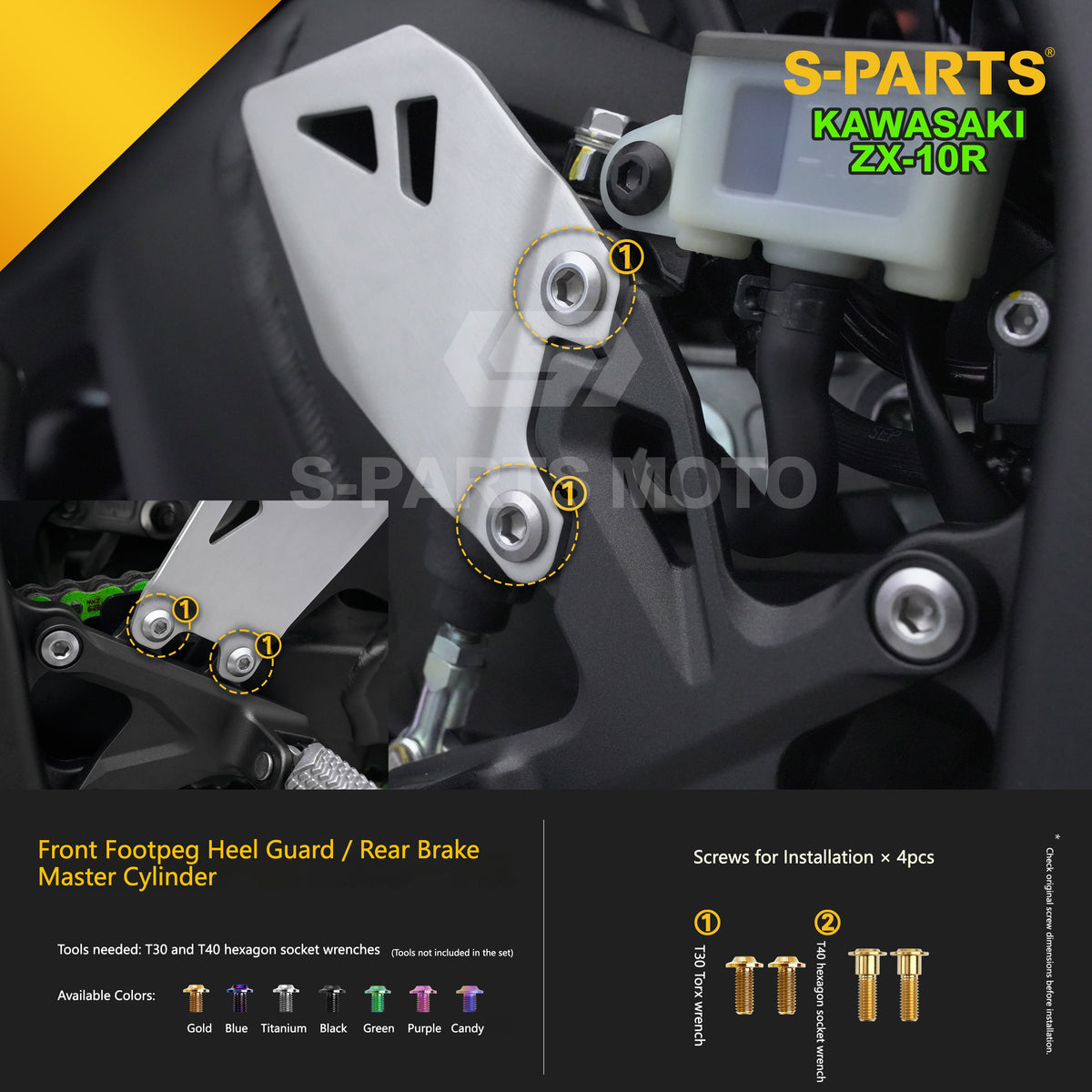S-PARTS Grade 5 (TC4) Titanium Fasteners Kit for Kawasaki Ninja ZX-10R (2023)