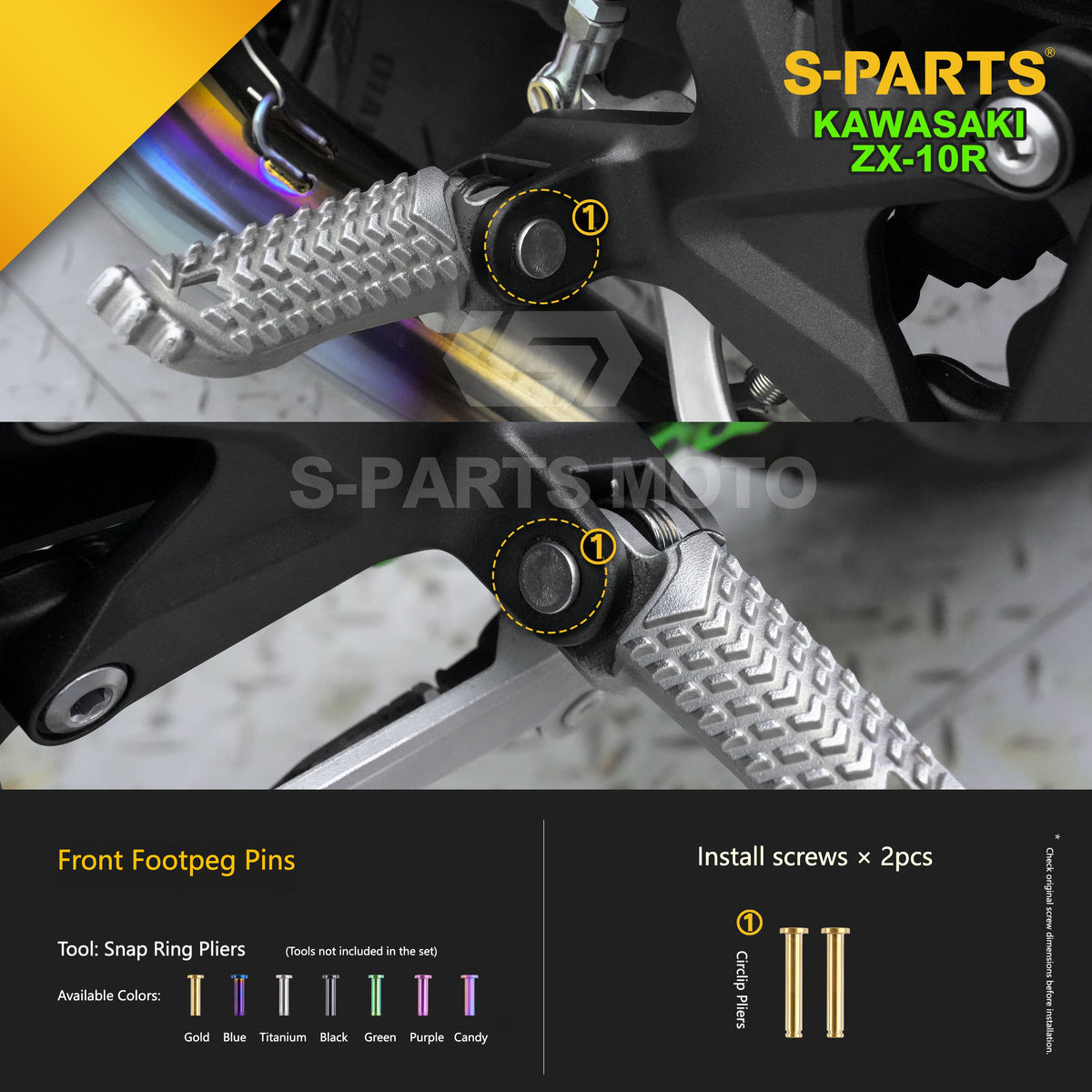 S-PARTS Grade 5 (TC4) Titanium Fasteners Kit for Kawasaki Ninja ZX-10R (2023)