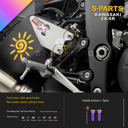 SPARTS Motorcycle Titanium Bolt Upgrade – S-Grade TC4 Bolt Kit for Kawasaki ZX-6R