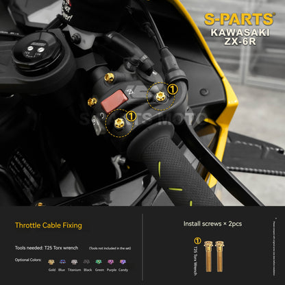 SPARTS Motorcycle Titanium Bolt Upgrade – S-Grade TC4 Bolt Kit for Kawasaki ZX-6R