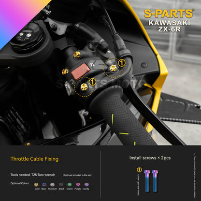 SPARTS Motorcycle Titanium Bolt Upgrade – S-Grade TC4 Bolt Kit for Kawasaki ZX-6R