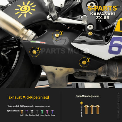 SPARTS Motorcycle Titanium Bolt Upgrade – S-Grade TC4 Bolt Kit for Kawasaki ZX-6R