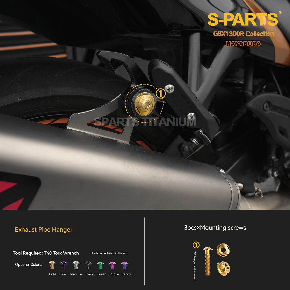 SPARTS Motorcycle Titanium Bolt Upgrade Kit for Suzuki GSX1300R Hayabusa
