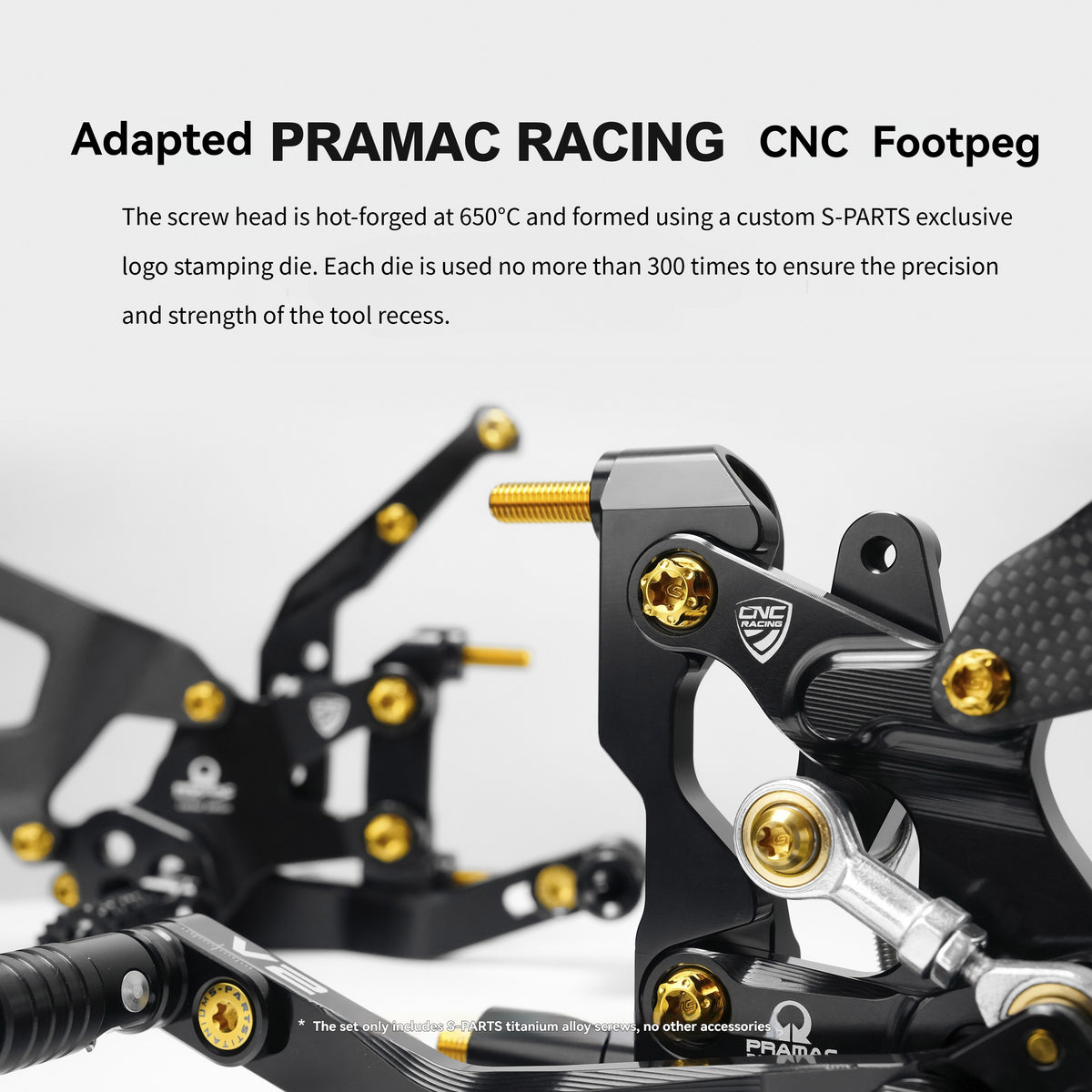 SPARTS Titanium Bolt Kit for CNC Racing Ducati V2 Rearsets