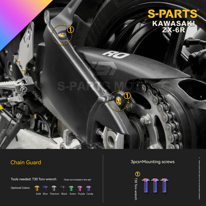 SPARTS Motorcycle Titanium Bolt Upgrade – S-Grade TC4 Bolt Kit for Kawasaki ZX-6R