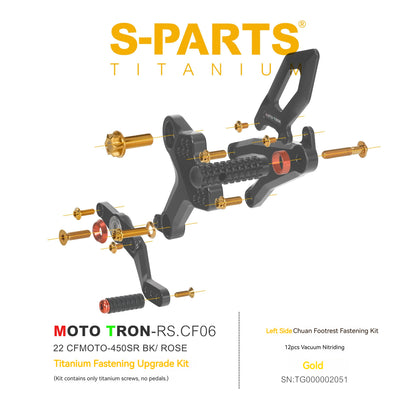 SPARTS TC4 Titanium Bolt Kit for CFMOTO 450SR MOTO TRON Raised Footpegs Upgrade