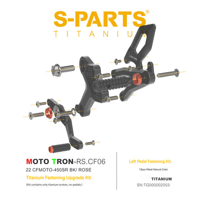 SPARTS TC4 Titanium Bolt Kit for CFMOTO 450SR MOTO TRON Raised Footpegs Upgrade