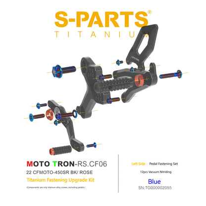 SPARTS TC4 Titanium Bolt Kit for CFMOTO 450SR MOTO TRON Raised Footpegs Upgrade