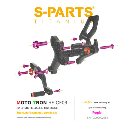 SPARTS TC4 Titanium Bolt Kit for CFMOTO 450SR MOTO TRON Raised Footpegs Upgrade