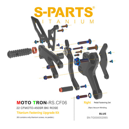 SPARTS TC4 Titanium Bolt Kit for CFMOTO 450SR MOTO TRON Raised Footpegs Upgrade