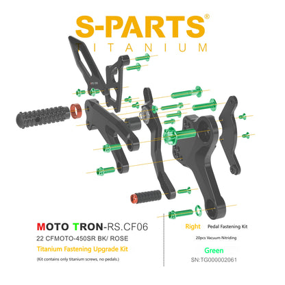 SPARTS TC4 Titanium Bolt Kit for CFMOTO 450SR MOTO TRON Raised Footpegs Upgrade