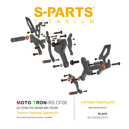 SPARTS TC4 Titanium Bolt Kit for CFMOTO 450SR MOTO TRON Raised Footpegs Upgrade