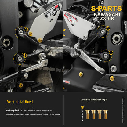 SPARTS Motorcycle Titanium Bolt Upgrade – S-Grade TC4 Bolt Kit for Kawasaki ZX-6R