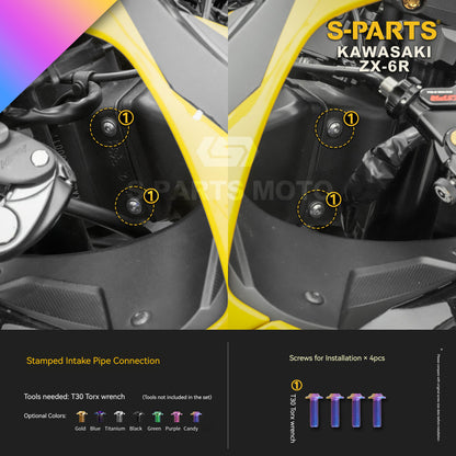 SPARTS Motorcycle Titanium Bolt Upgrade – S-Grade TC4 Bolt Kit for Kawasaki ZX-6R
