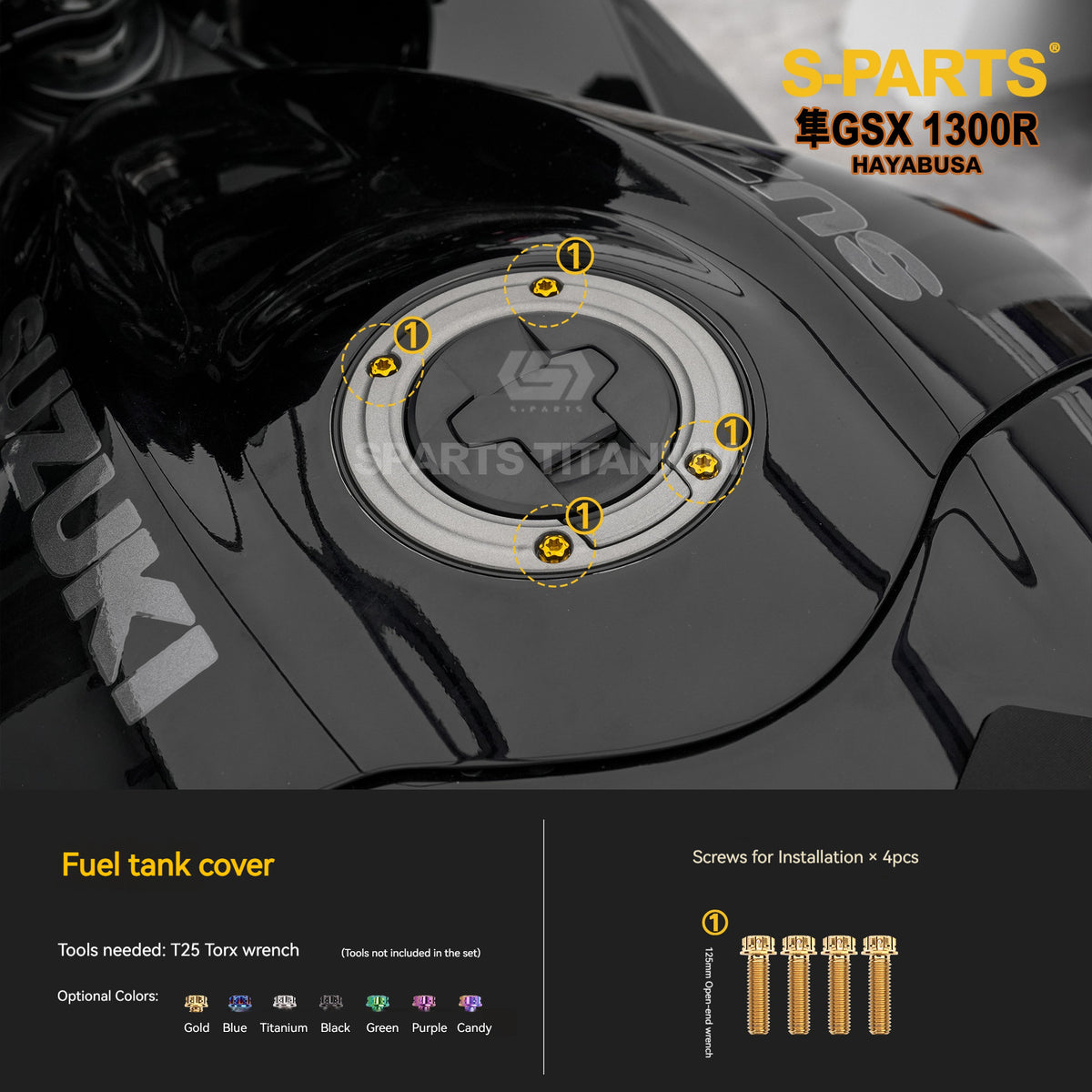 SPARTS Motorcycle Titanium Bolt Upgrade Kit for Suzuki GSX1300R Hayabusa