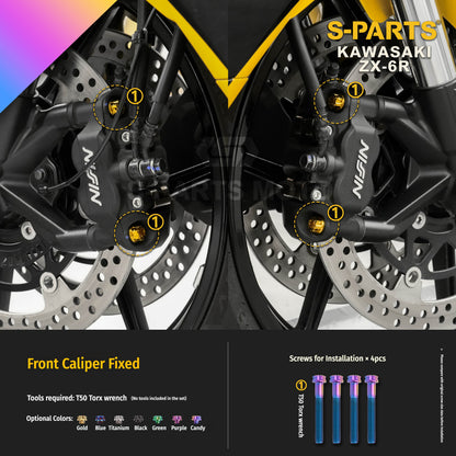 SPARTS Motorcycle Titanium Bolt Upgrade – S-Grade TC4 Bolt Kit for Kawasaki ZX-6R