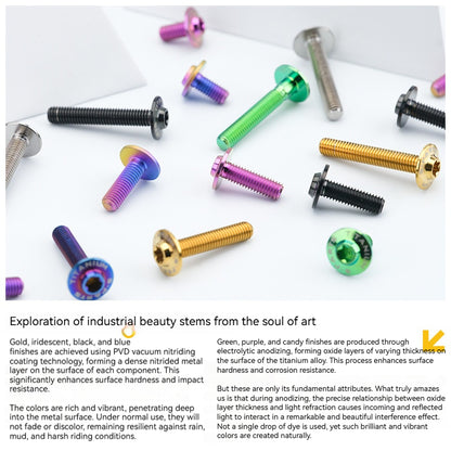 SPARTS A3 Series Titanium Bolt – Button Head M5× L10-55  D12 –  S-Grade TC4 Motorcycle Titanium Bolt Upgrade