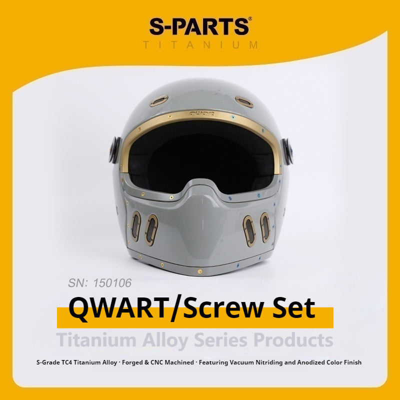 SPARTS Titanium Helmet Screw Set for QWART – CNC Machined Motorcycle Hardware