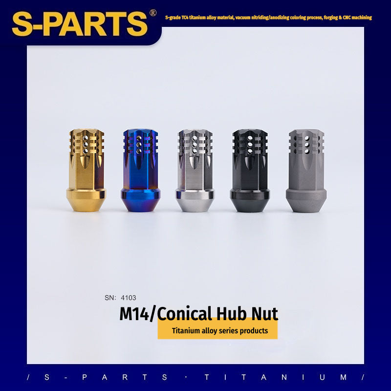 S-PARTS Titanium M14 Car Wheel Lug Nut Set