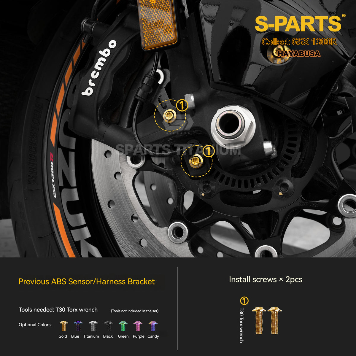 SPARTS Motorcycle Titanium Bolt Upgrade Kit for Suzuki GSX1300R Hayabusa
