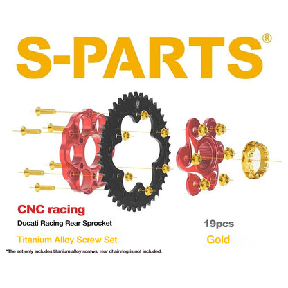 SPARTS CNC RACING Titanium Rear Sprocket Bolt & Nut Kit for  Ducati