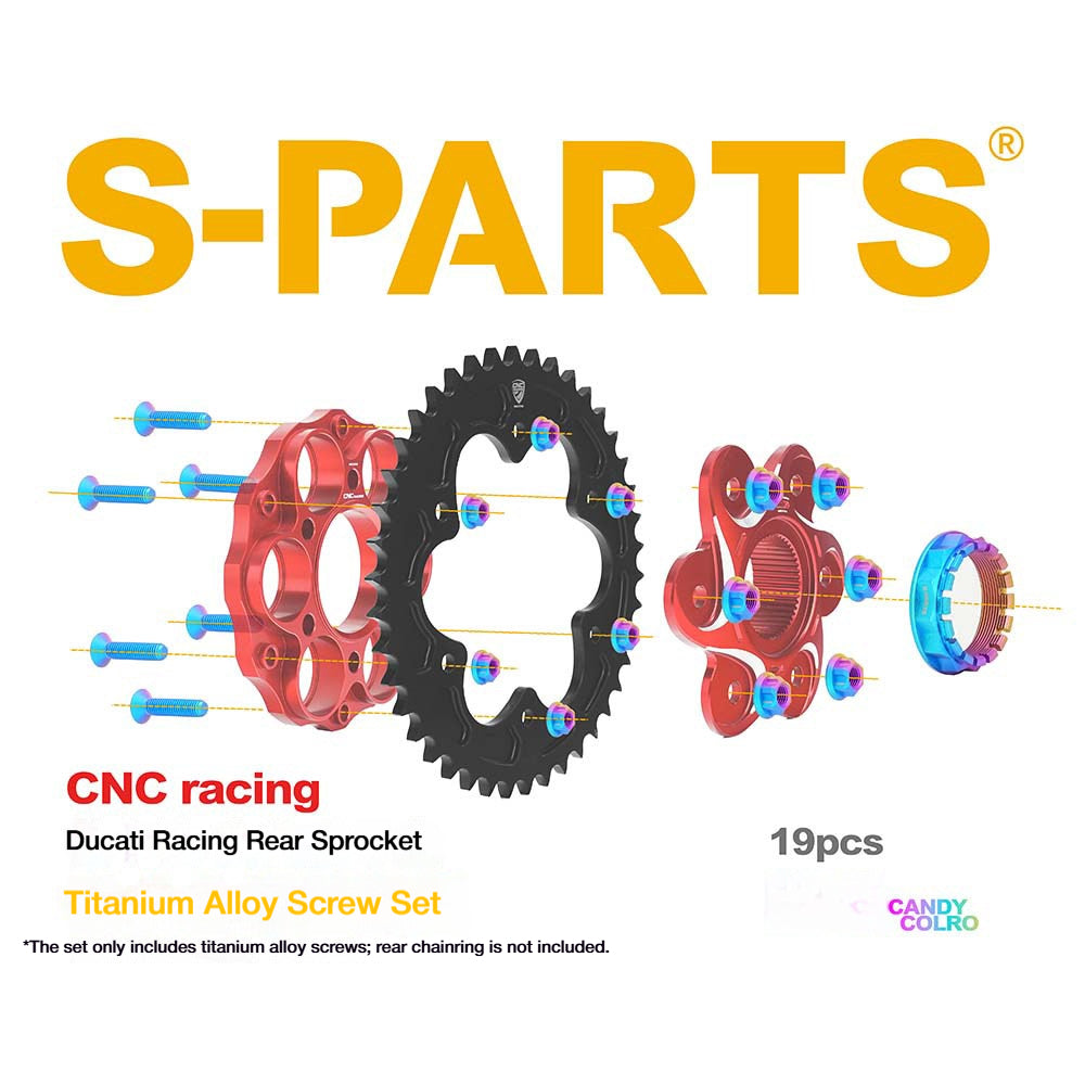 SPARTS CNC RACING Titanium Rear Sprocket Bolt & Nut Kit for  Ducati