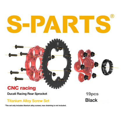 SPARTS CNC RACING Titanium Rear Sprocket Bolt & Nut Kit for  Ducati