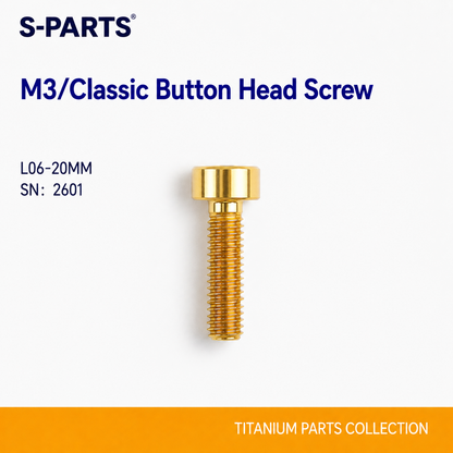 SPARTS M3 L6-20 Classic Button Head Golden Titanium Bolt