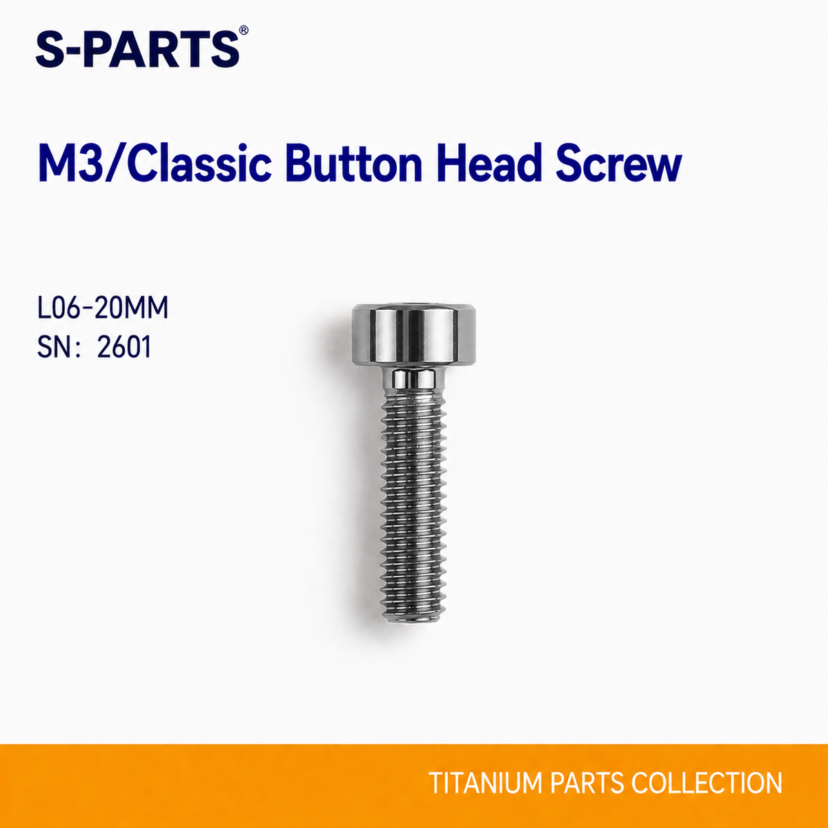 SPARTS M3 L6-20 Classic Button Head Titanium Color Titanium Bolt