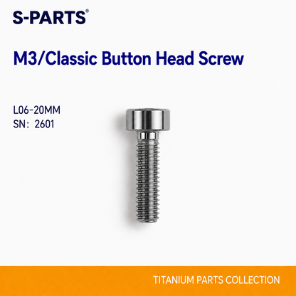 SPARTS M3 L6-20 Classic Button Head Titanium Color Titanium Bolt